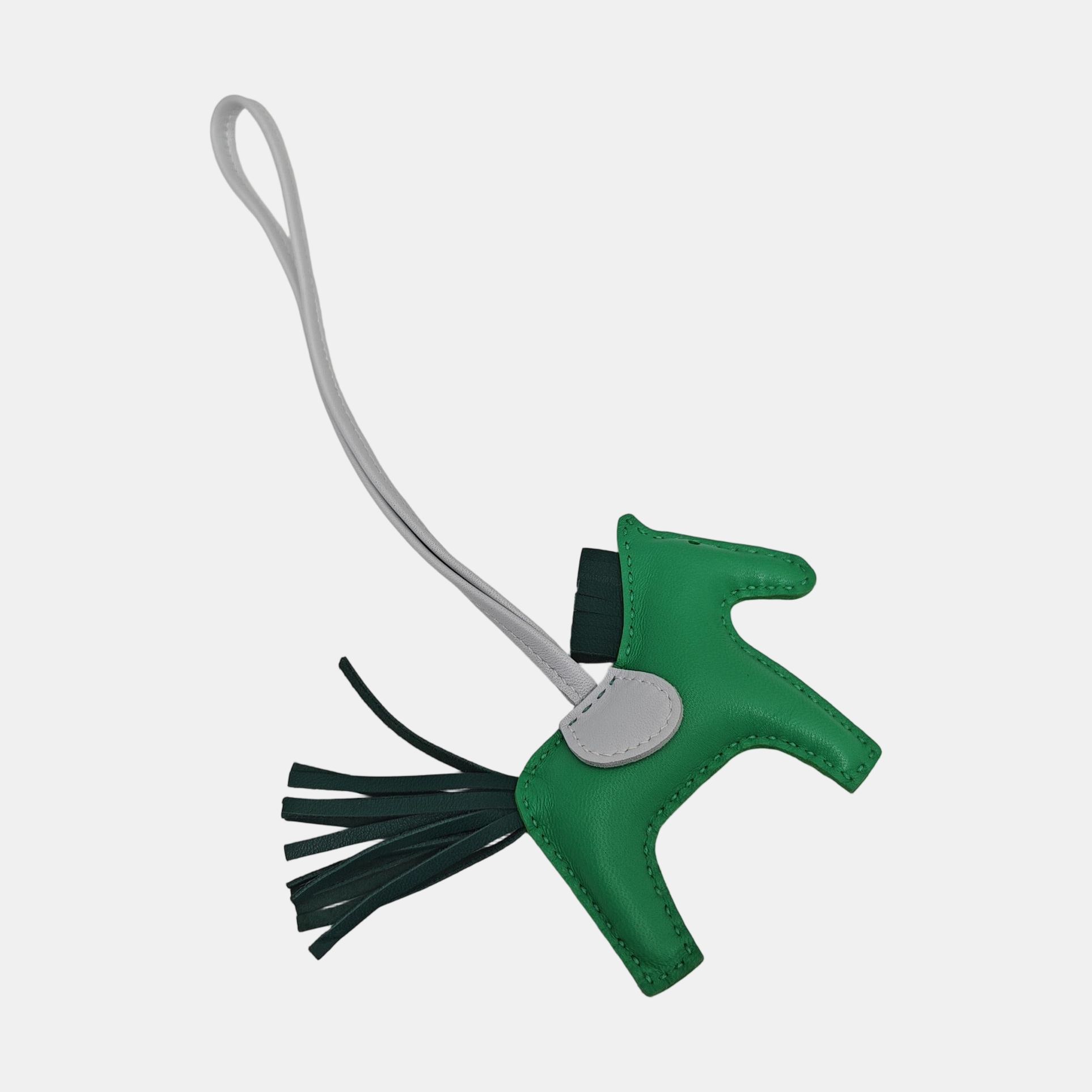 Leather Bag Charm Green