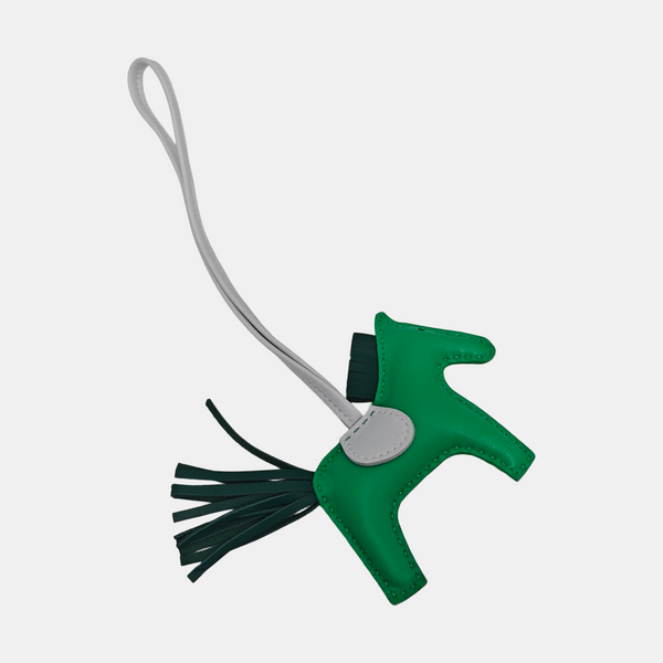 Leather Bag Charm Green