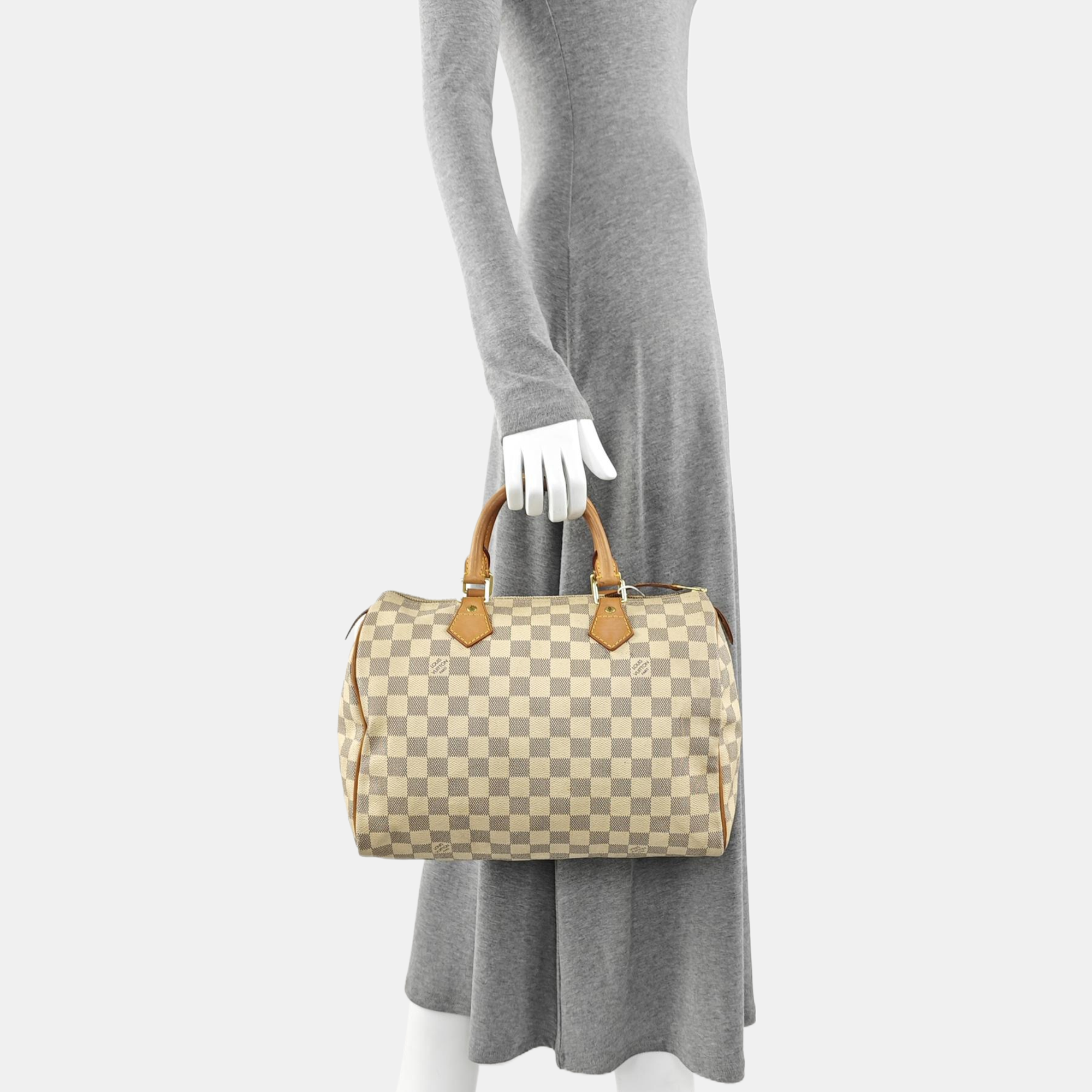 SPEEDY 30 Damier Azur Coated Canvas White