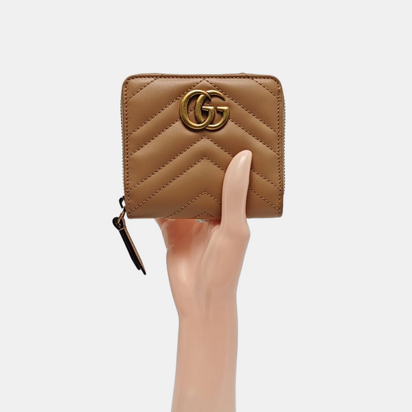 GG Marmont Quilted Calfskin Beige Wallet