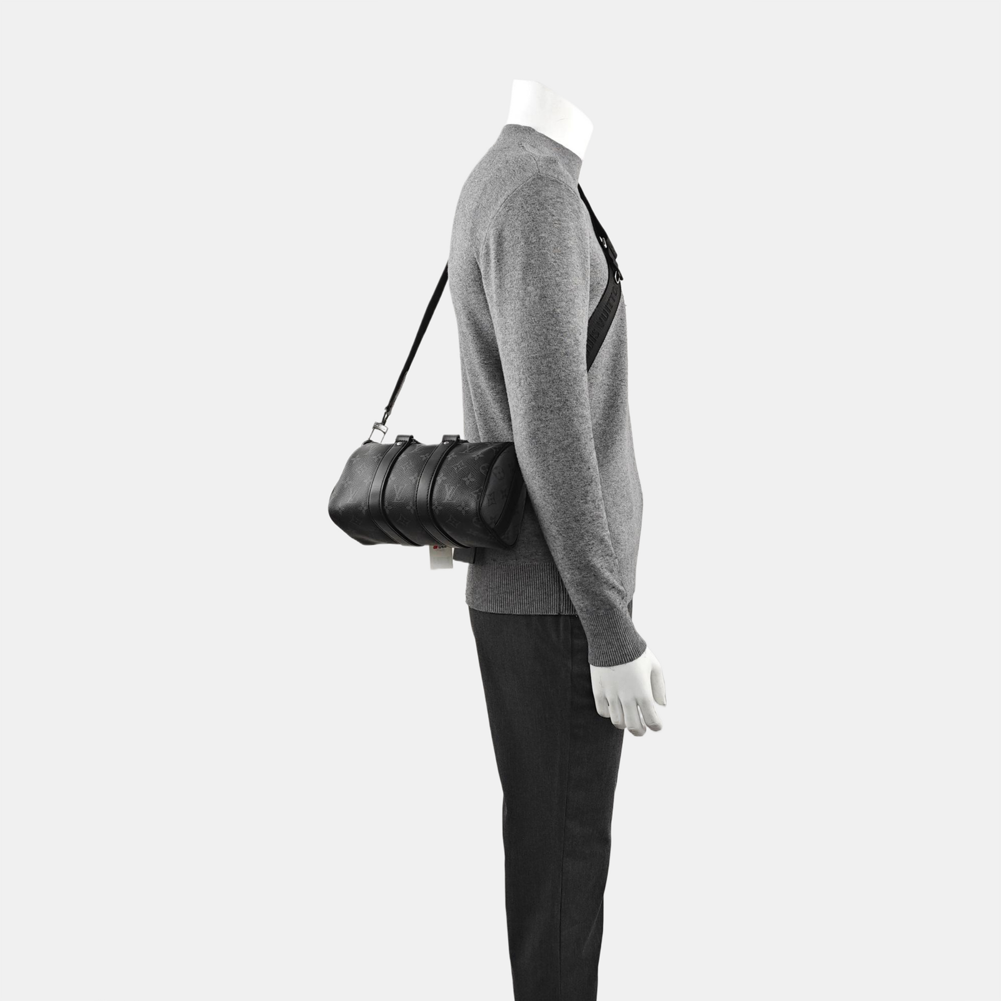 KEEPALL 25 Monogram Coated Canvas Black