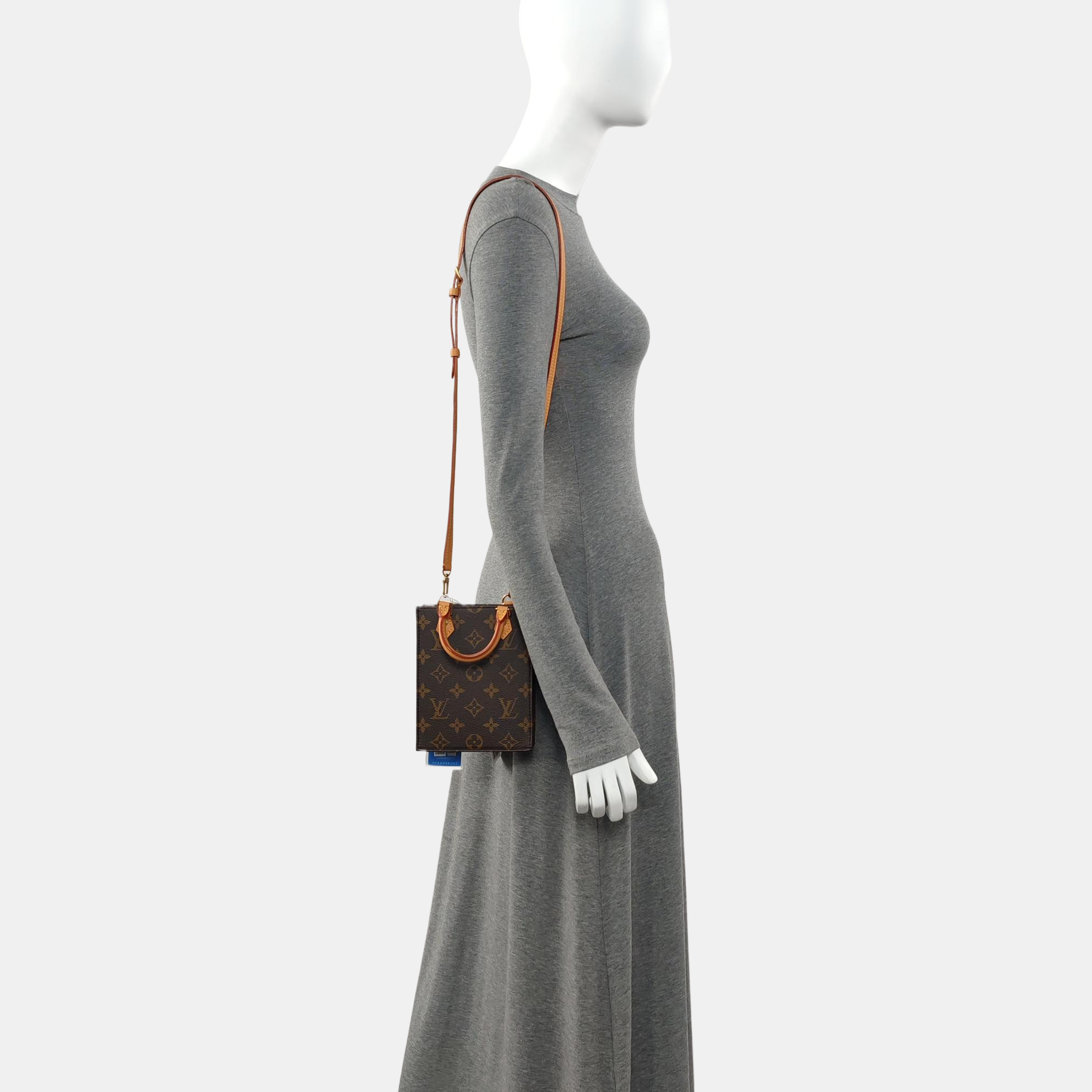 SAC PLAT Mini Monogram Coated Canvas Brown