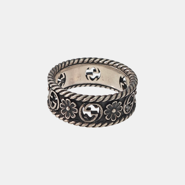 Interlocking G 925 Sterling Silver Ring HK 16
