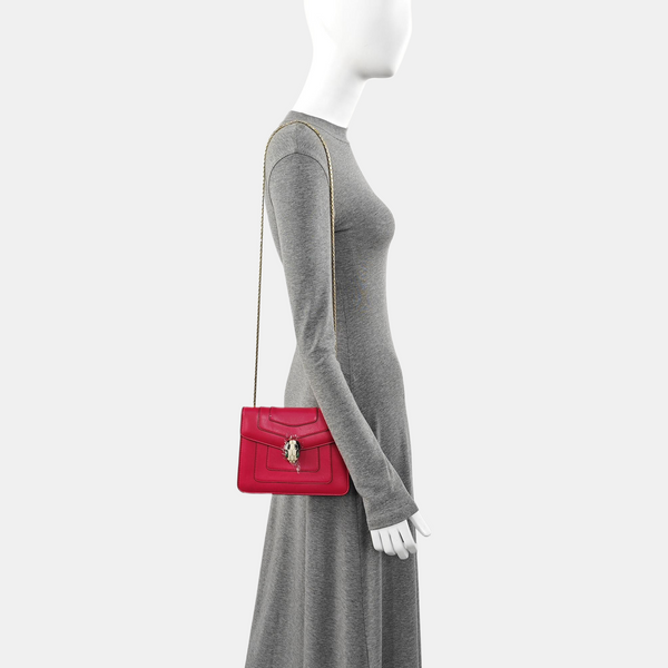 SERPENTI FOREVER Small Calfskin Red