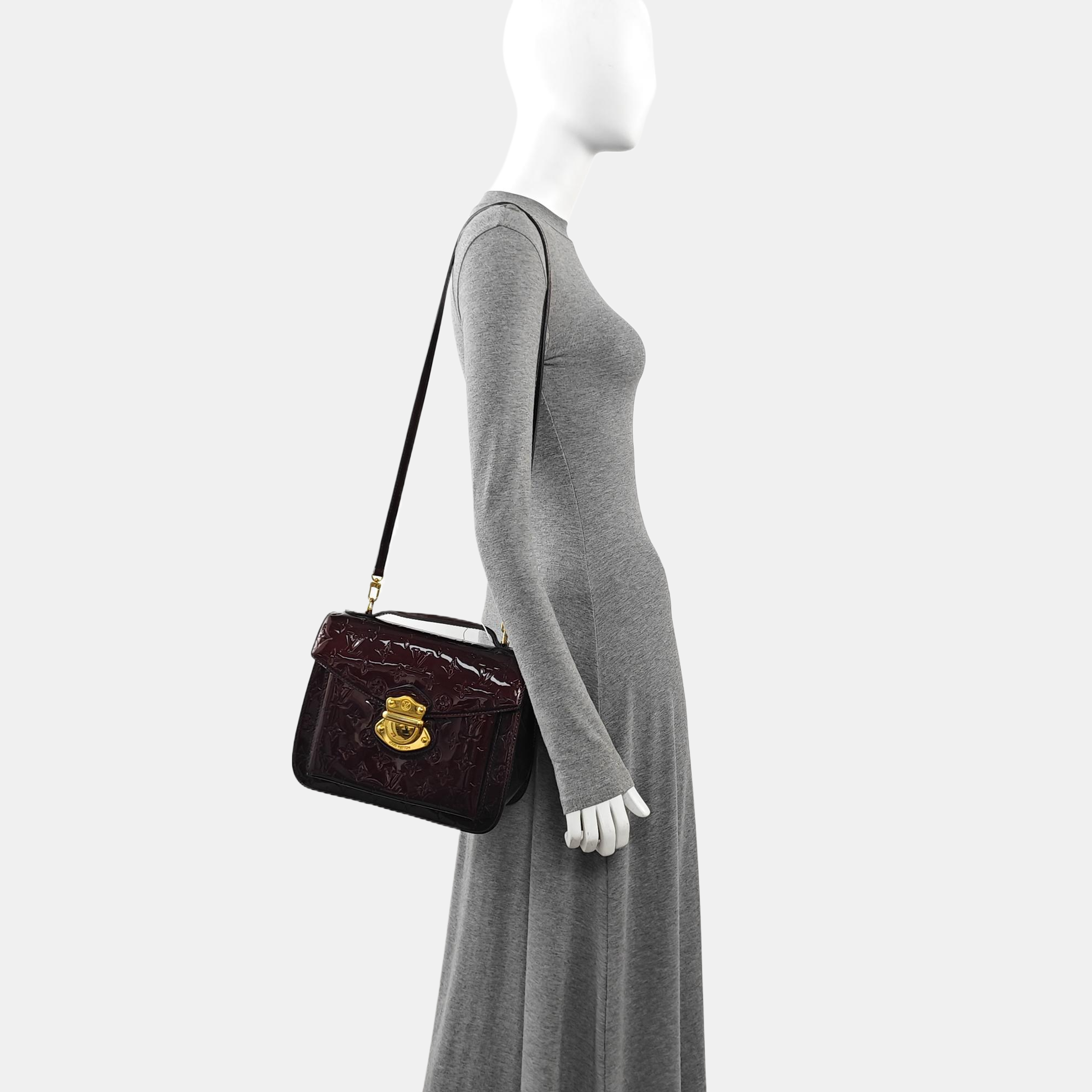 Monogram Patent Leather Shoulder Bag Red
