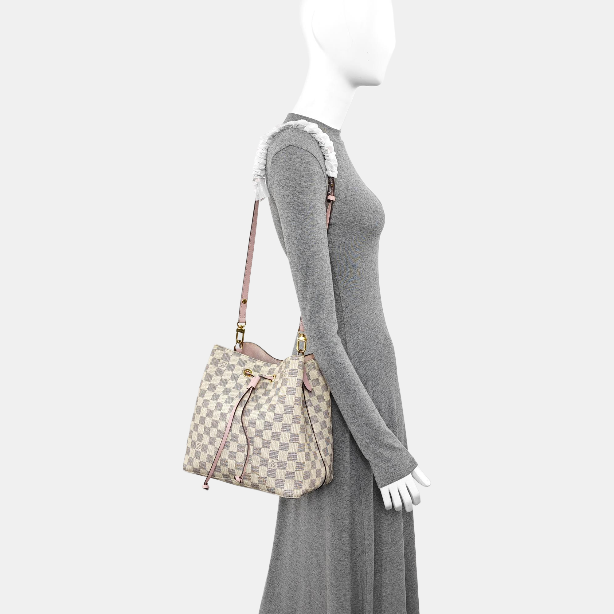 NÉONOÉ MM Damier Azur Coated Canvas White