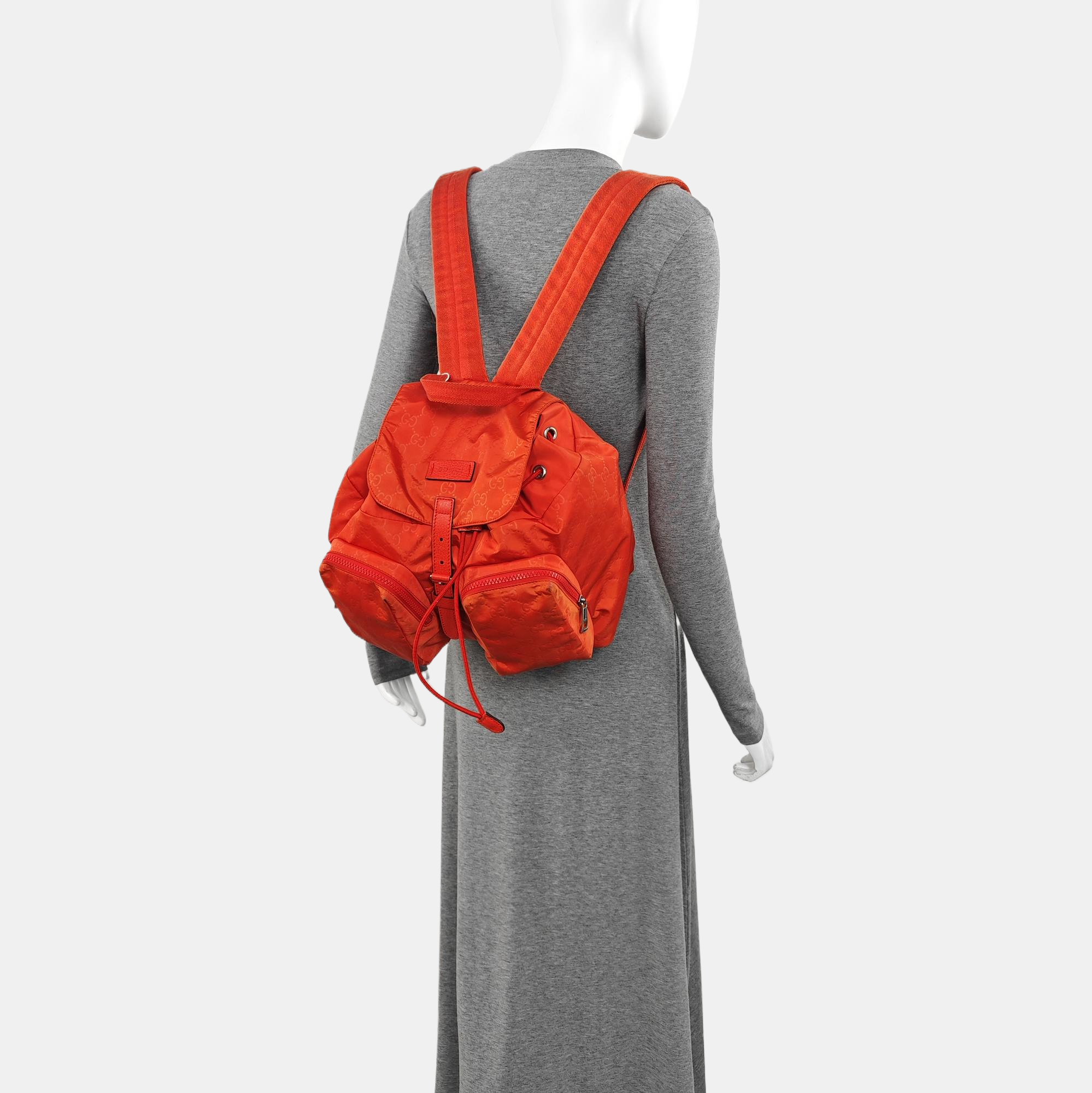 Monogram Nylon Backpack Red