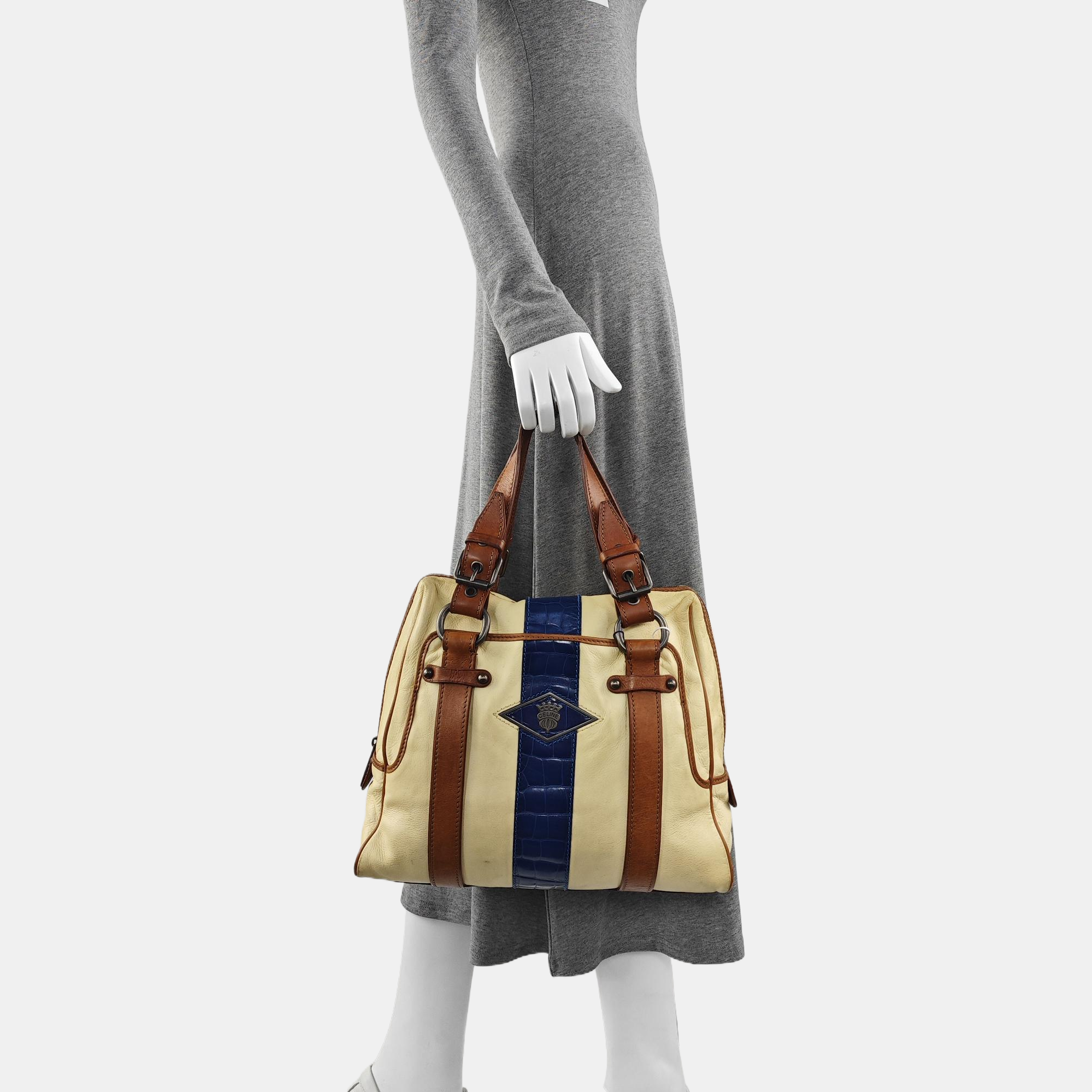 Calfskin Top Handle Bag Beige