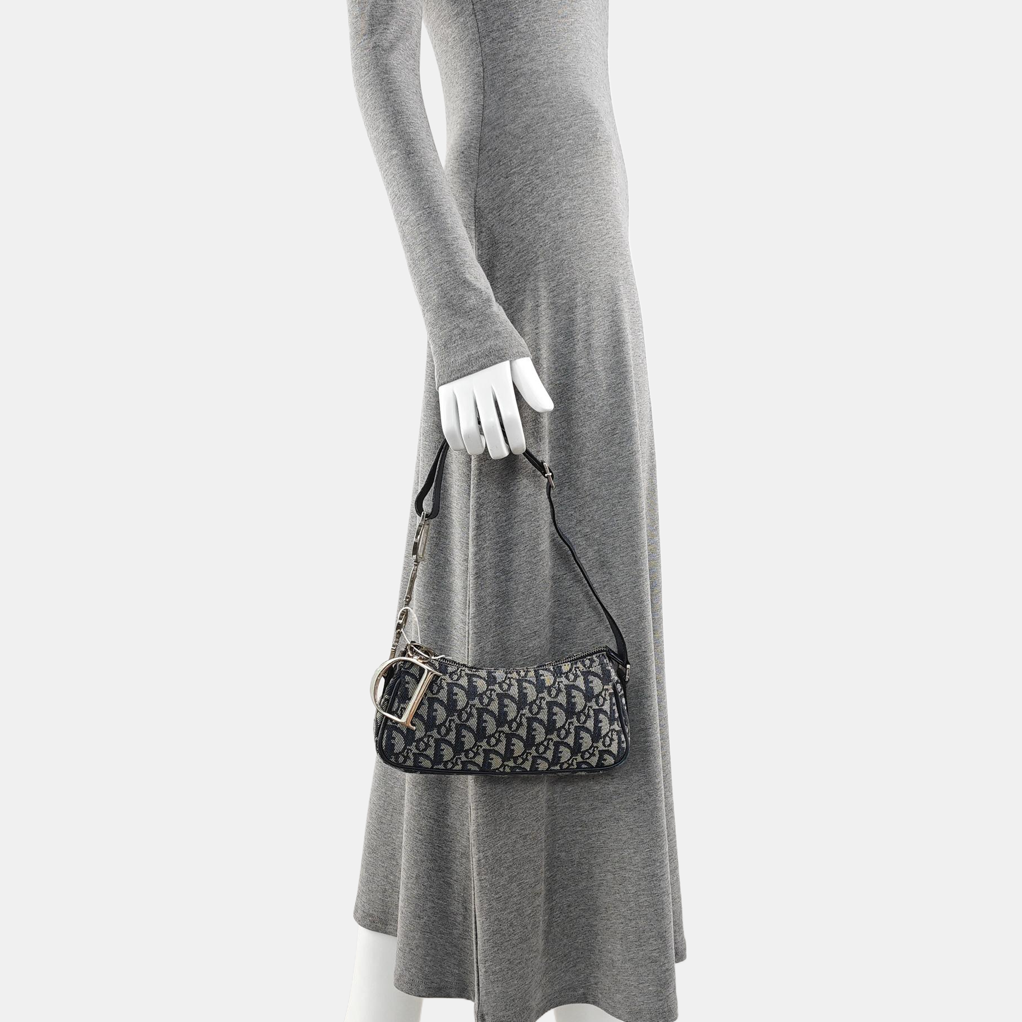 Oblique Canvas Top Handle Bag Blue