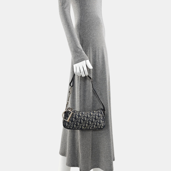 Oblique Canvas Top Handle Bag Blue