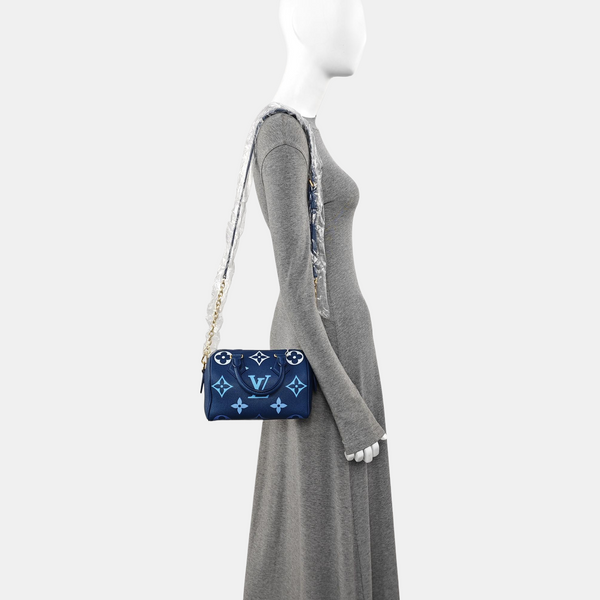 SPEEDY 20 Monogram Calfskin Blue