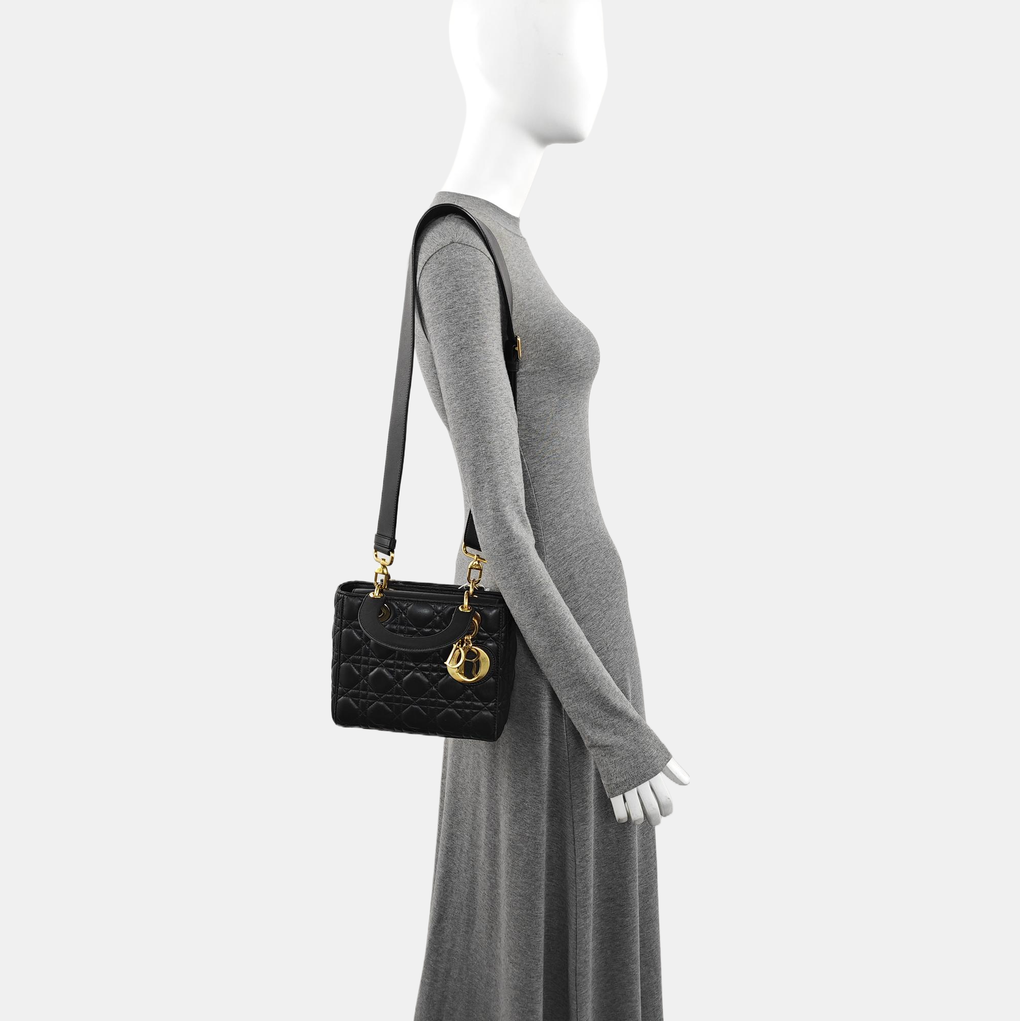 Lady Dior Small Cannage Lambskin Black