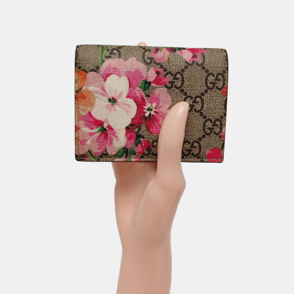 GG Blooms Monogram Coated Canvas Beige Wallet