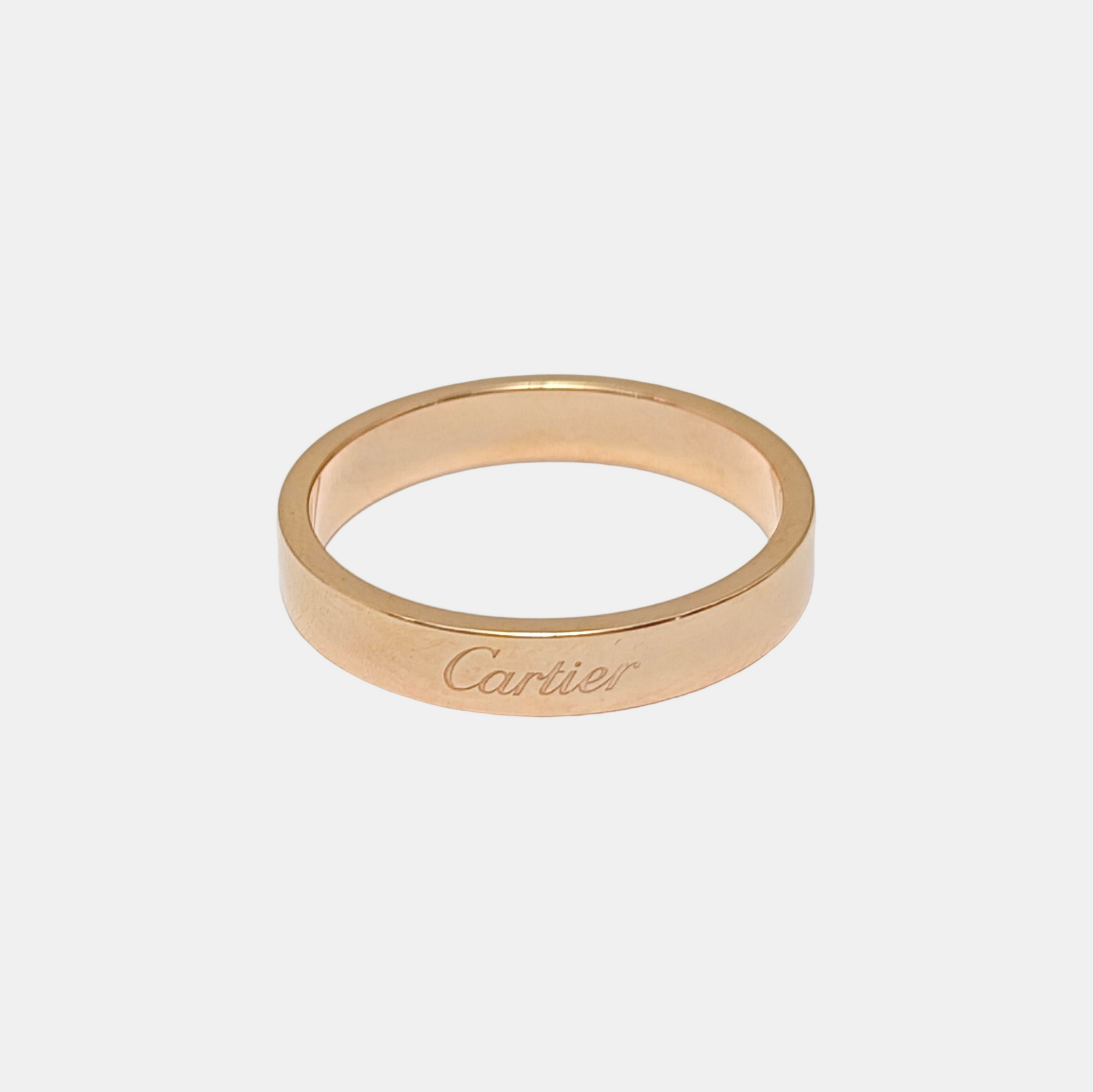C DE CARTIER 18k Rose Gold Ring EU 62