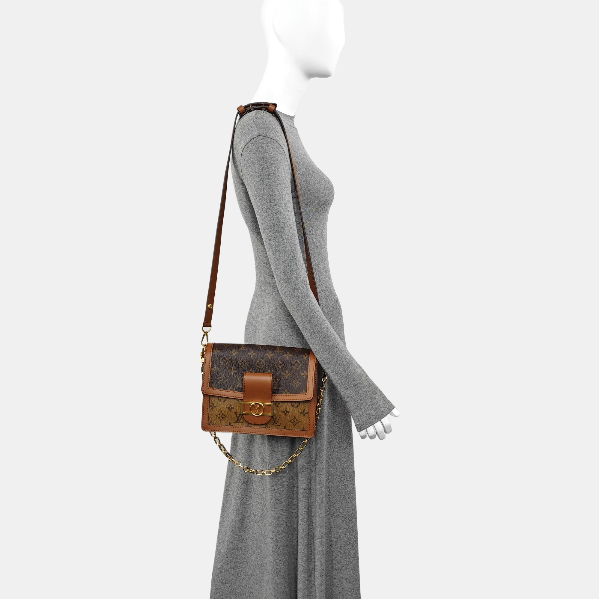 DAUPHINE MM Monogram Coated Canvas Brown