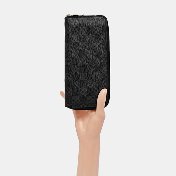 ZIPPY Damier Graphite Coated Canvas Gray Wallet