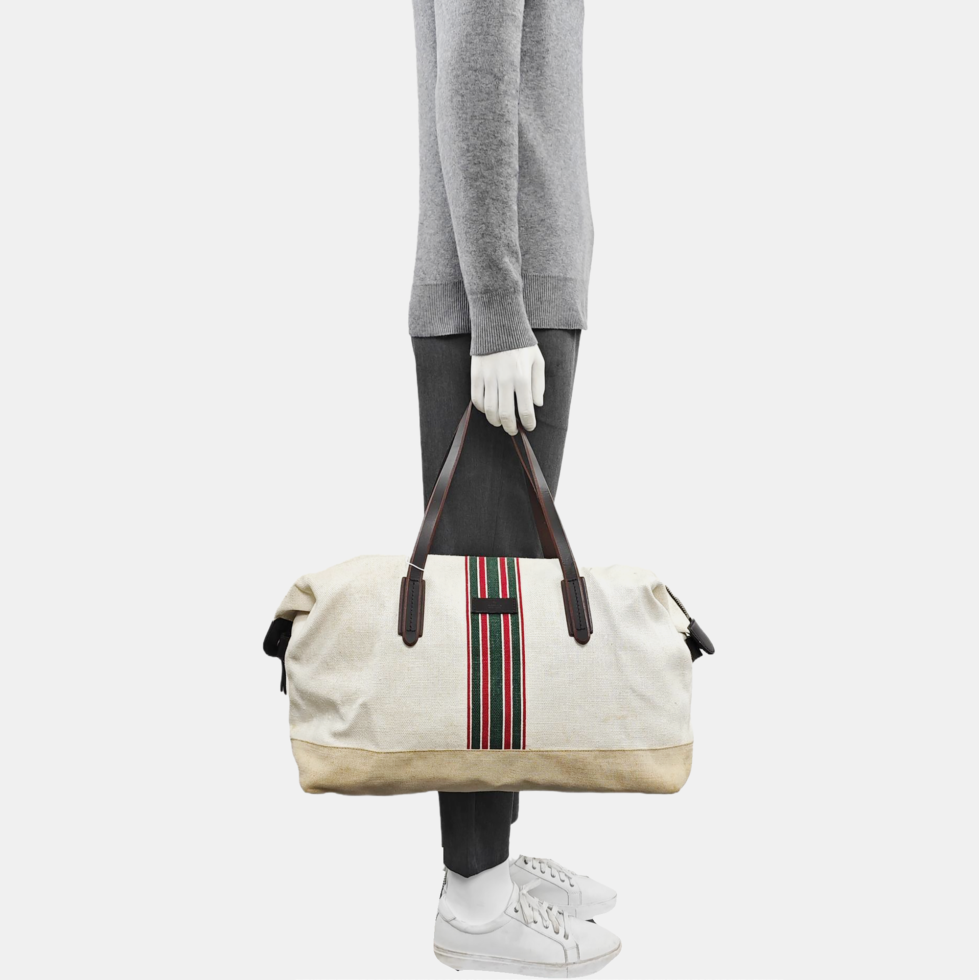 Linen Top Handle Bag Multicolor