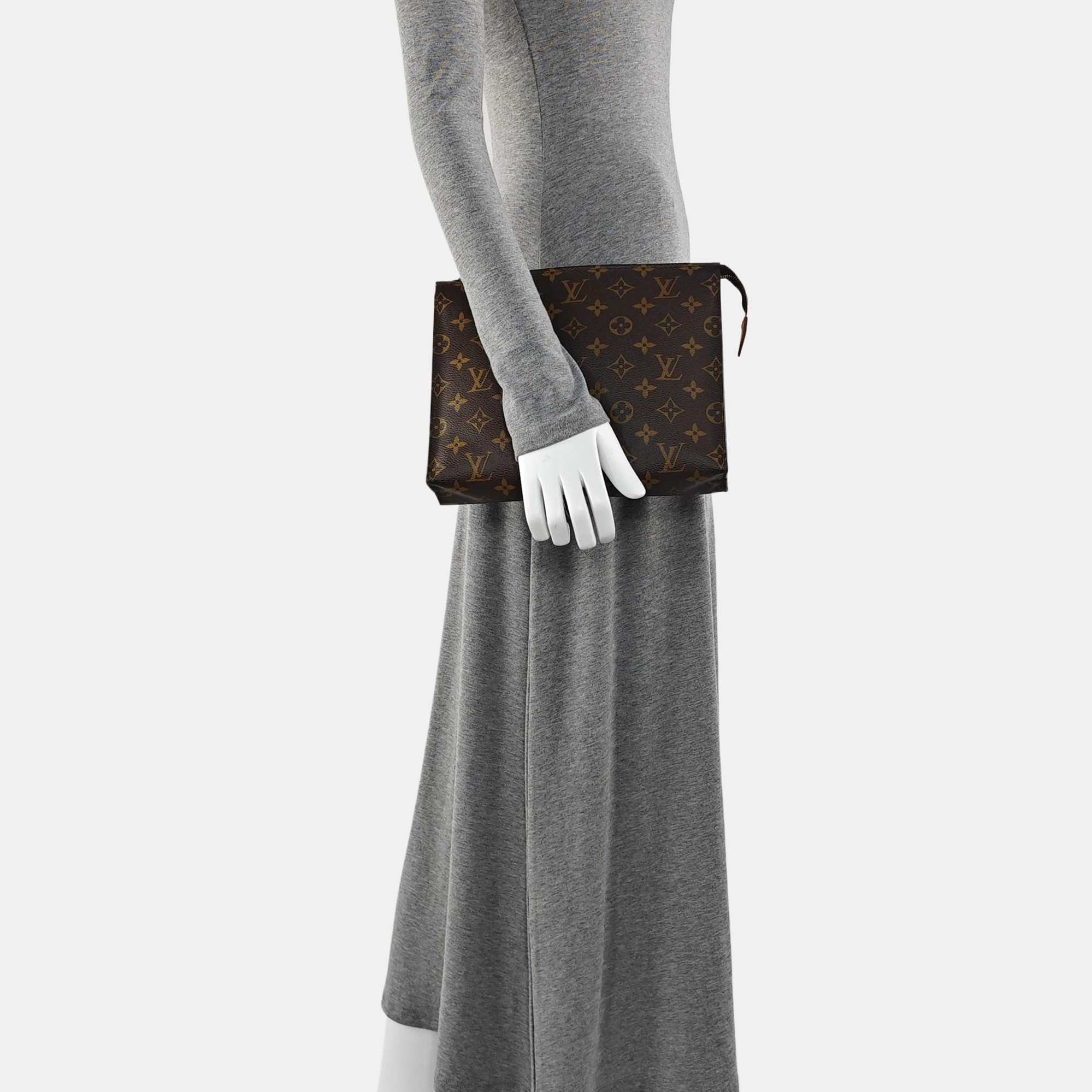 TOILET POCKET 26 Monogram Coated Canvas Brown
