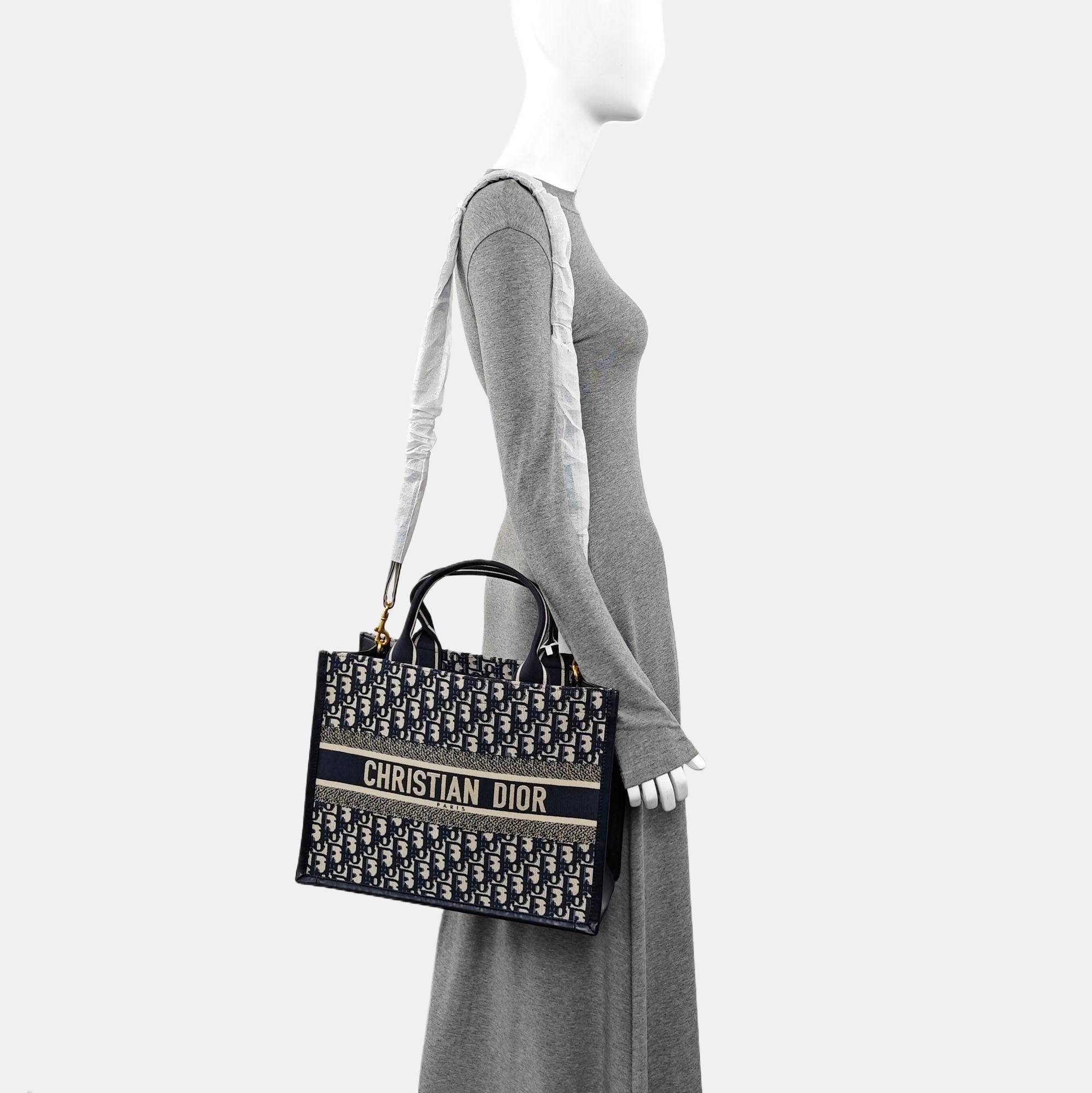 Book Tote Medium Oblique Canvas Blue
