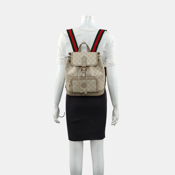 Monogram Coated Canvas Backpack Beige