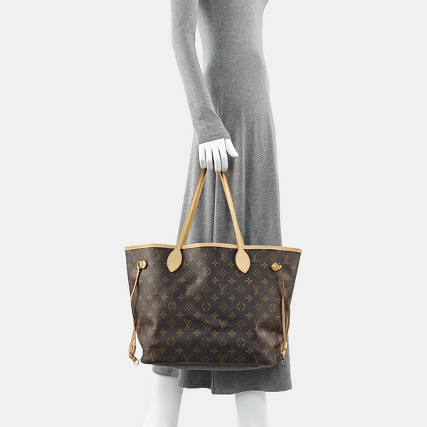 NEVERFULL MM Monogram Coated Canvas Brown