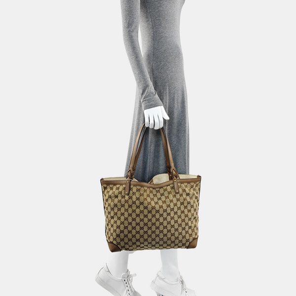Monogram Canvas Tote Bag Brown