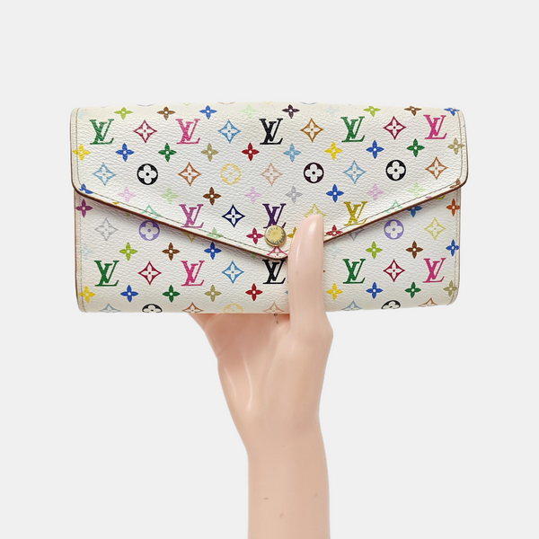 SARAH Monogram Coated Canvas White Wallet