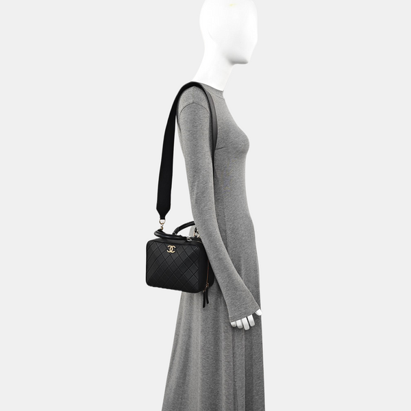 Quilted Calfskin Shoulder Bag Black