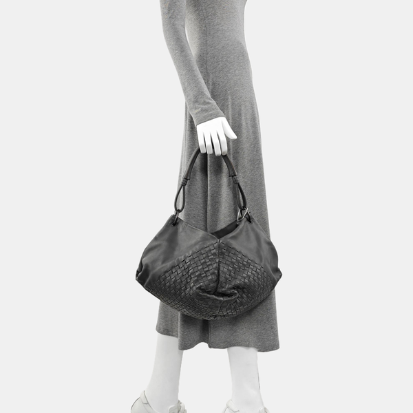 Lambskin Shoulder Bag Gray