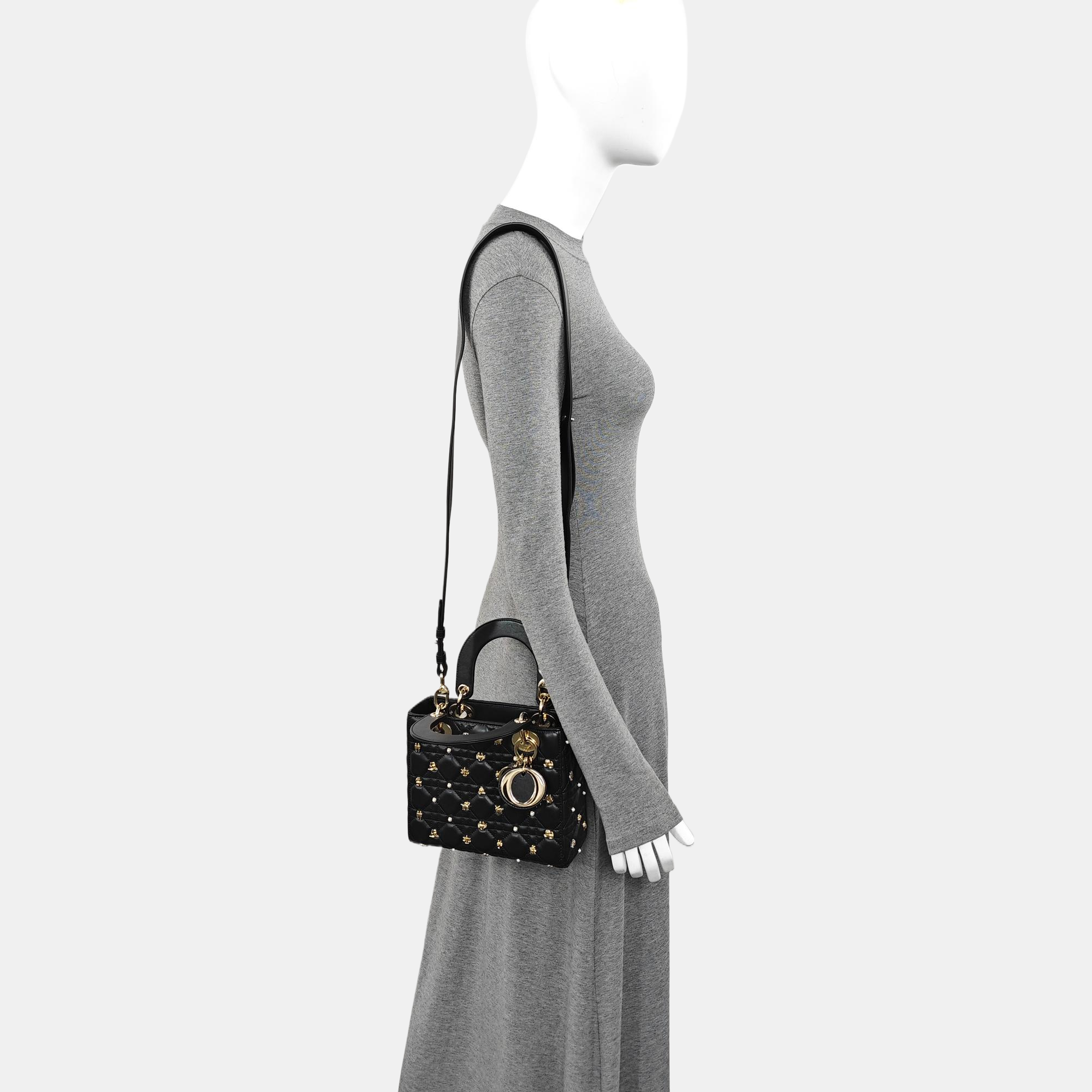 Lady Dior Small Cannage Calfskin Black