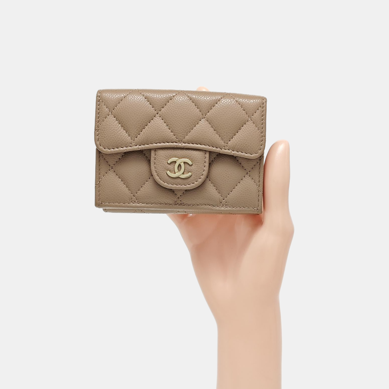 CLASSIC FLAP Quilted Grained Calfskin Pink Wallet