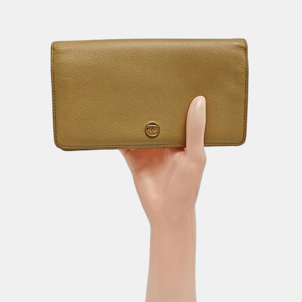Grained Calfskin Wallet Yellow