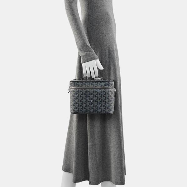 Coated Canvas Top Handle Bag Gray