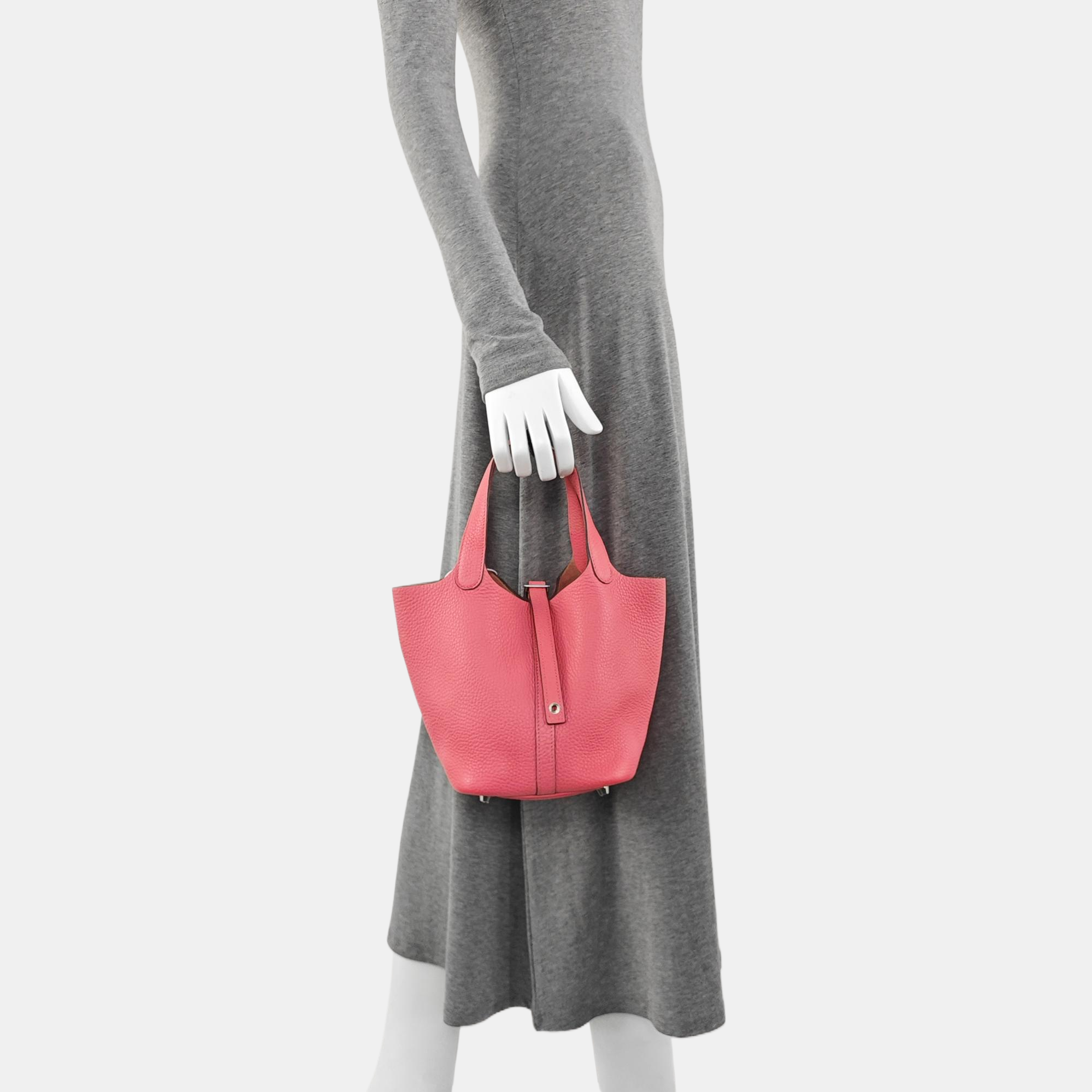 Authenticated pre-owned  Picotin Lock 18 Clemence Pink - Bucket Bag at Looply