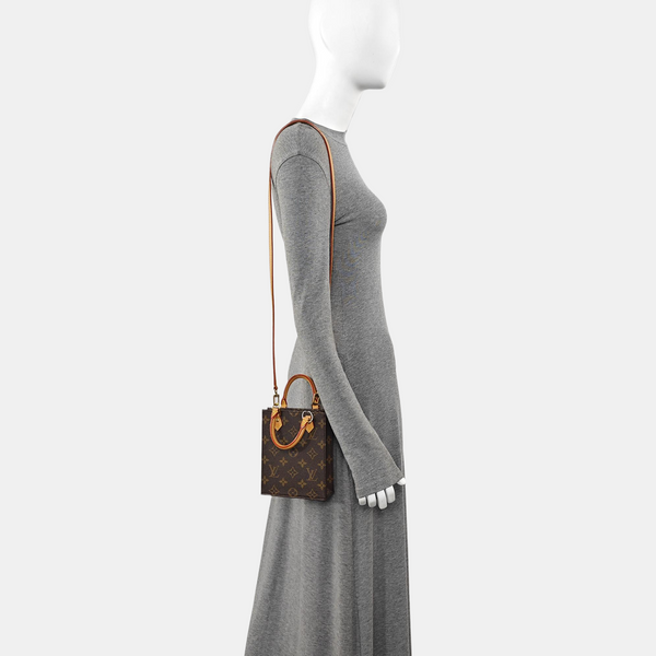 SAC PLAT Mini Monogram Coated Canvas Brown