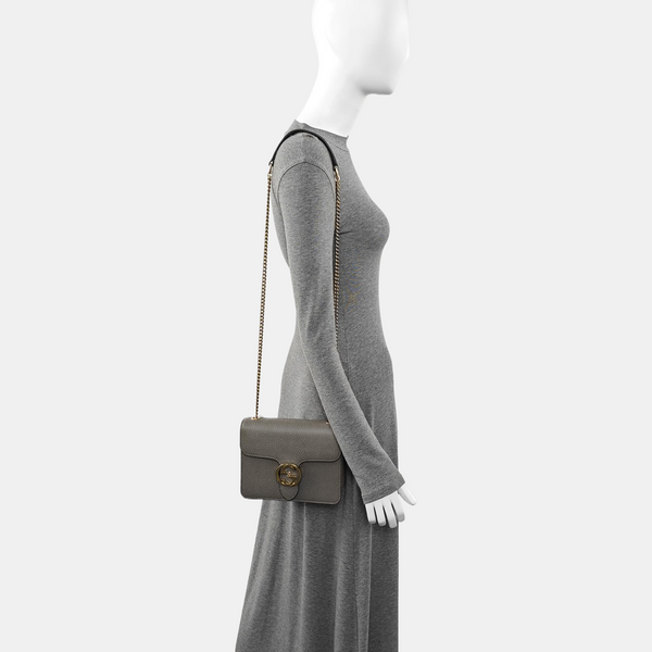 Authenticated pre-owned  Interlocking G Small Calfskin Grey - Shoulder Bag at Looply
