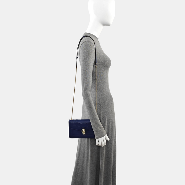 SERPENTI FOREVER Small Quilted Calfskin Blue