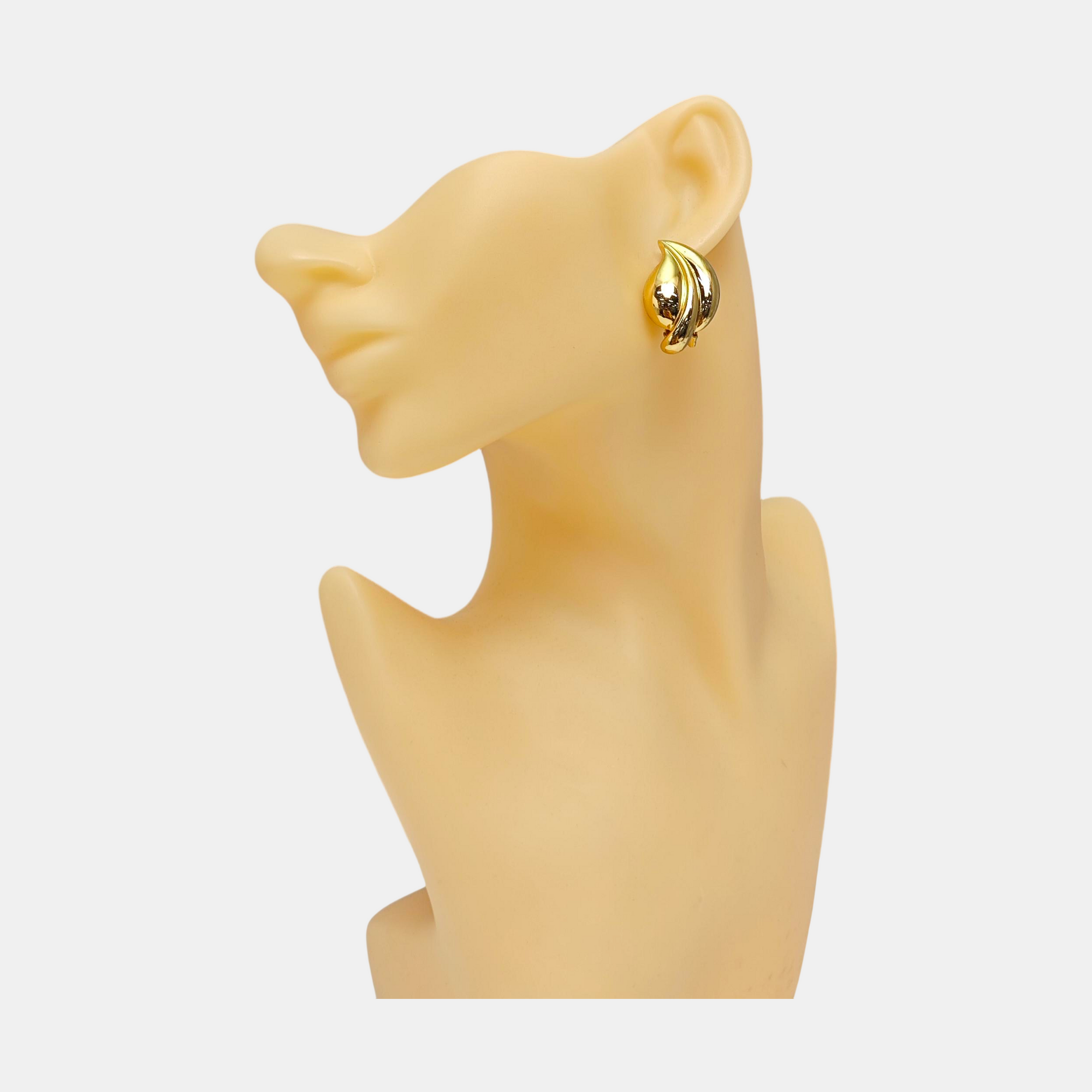 Metal Gold Clip On Earrings