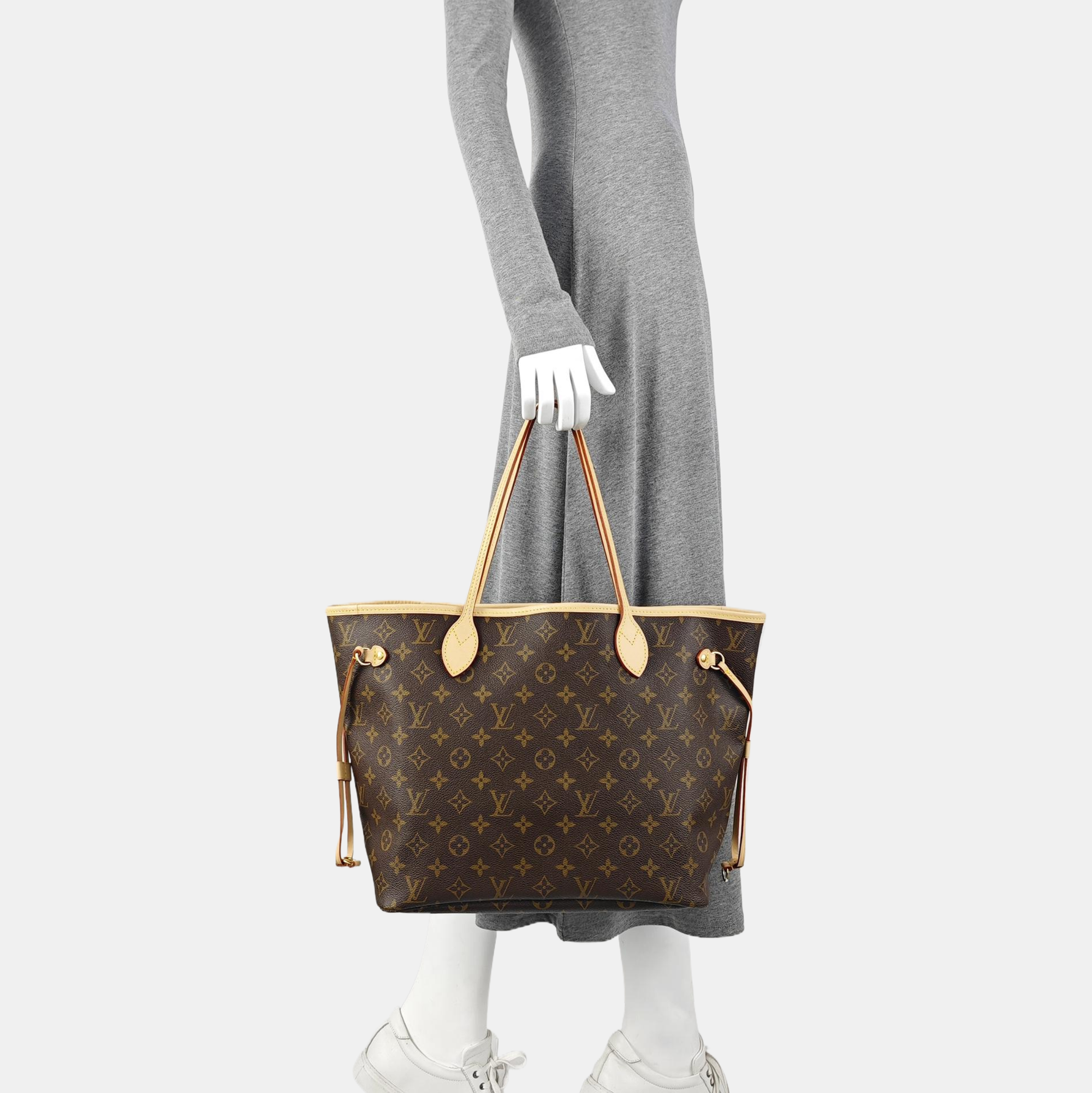 NEVERFULL MM Monogram Coated Canvas Brown