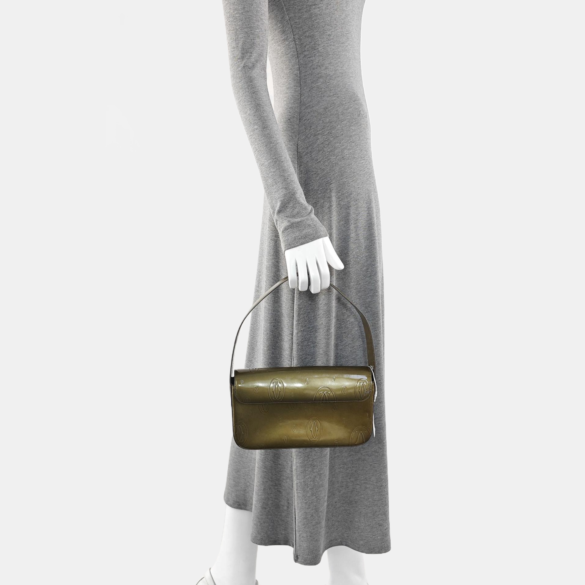 Patent Leather Shoulder Bag Green