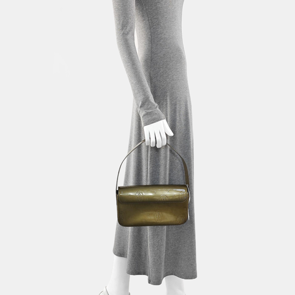 Patent Leather Shoulder Bag Green