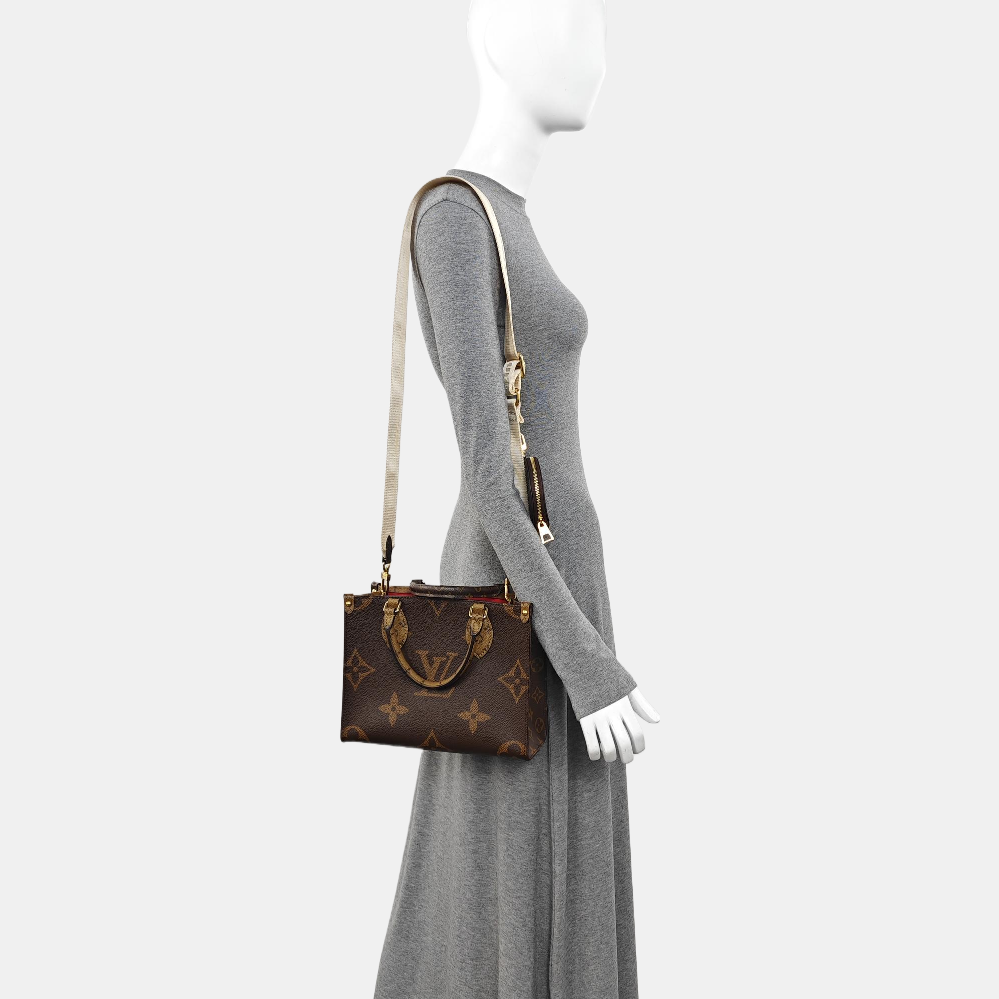 ONTHEGO PM Monogram Coated Canvas Brown