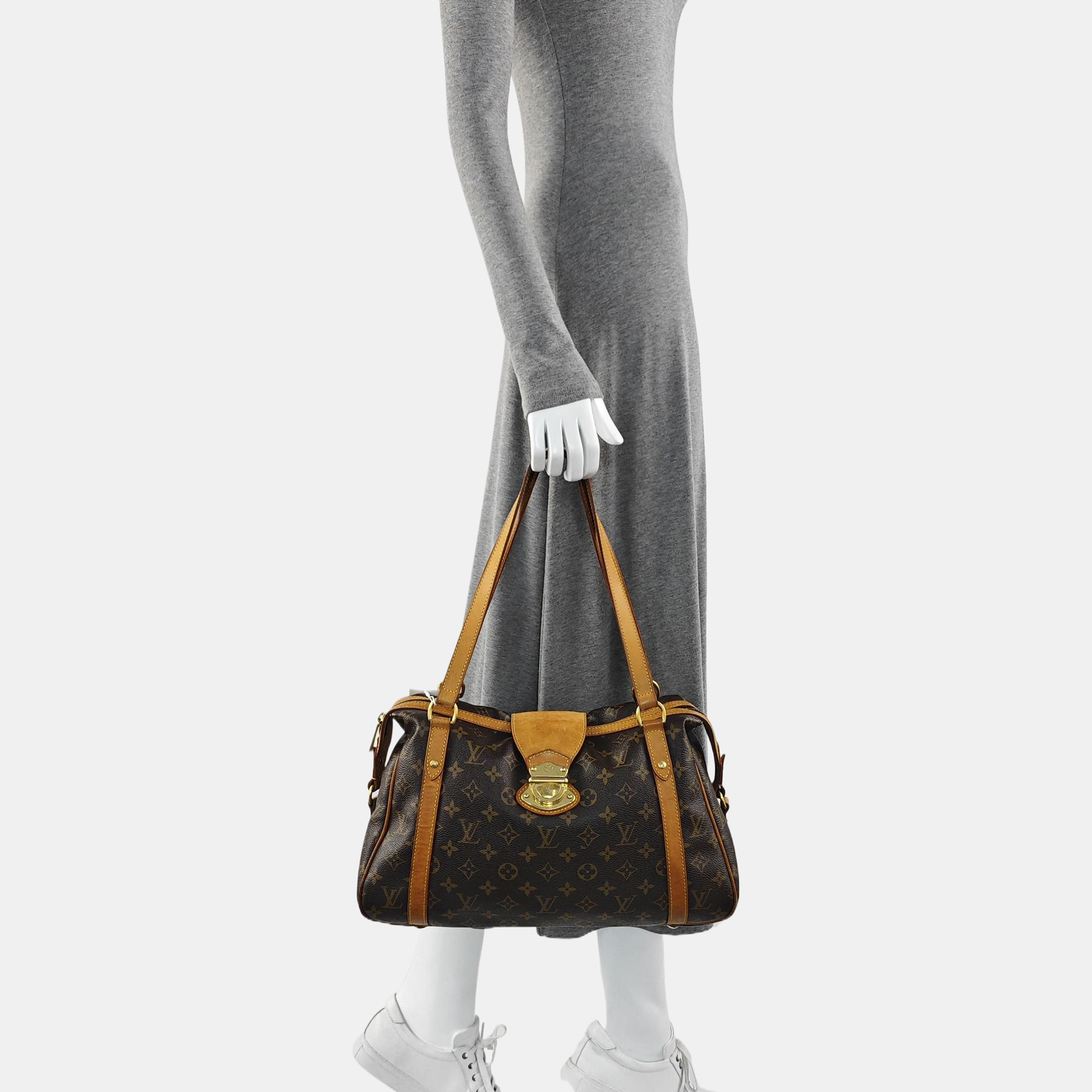 STRESA Monogram Coated Canvas Brown