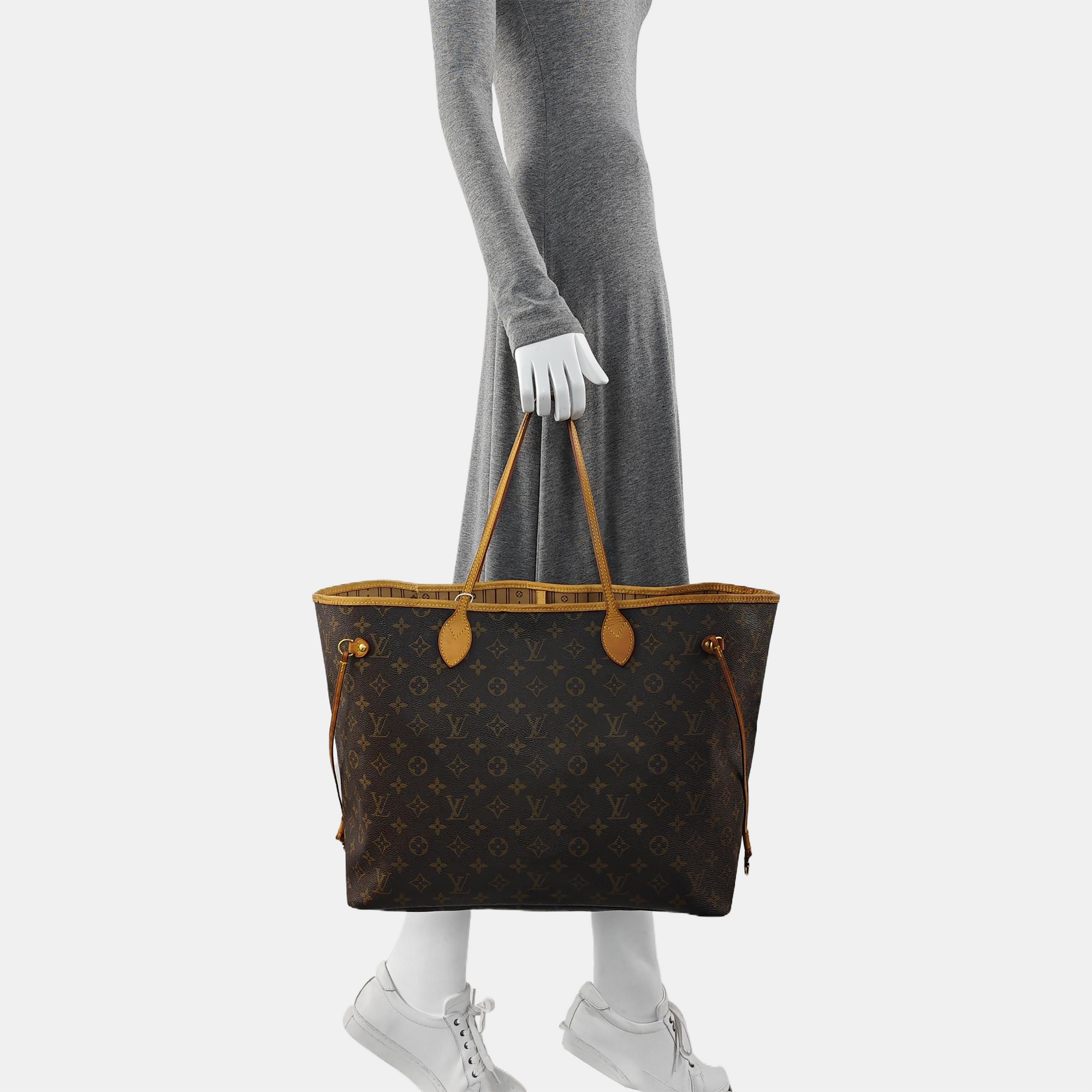 NEVERFULL GM Monogram Coated Canvas Brown