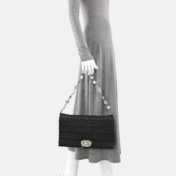Crystal Quilted Lambskin Black
