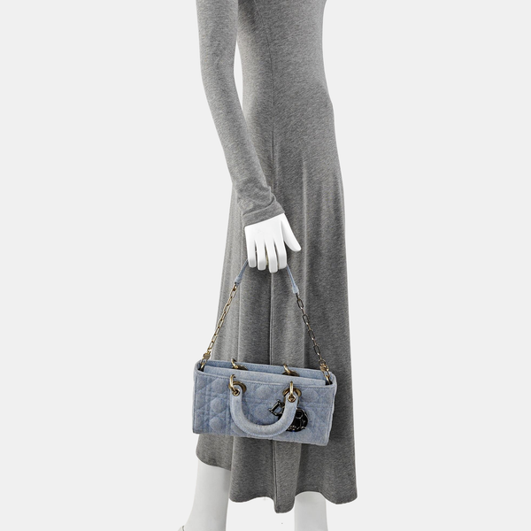Lady D-Joy mediana Cannage azul denim