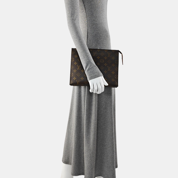 TOILET POCKET 26 Monogram Coated Canvas Brown