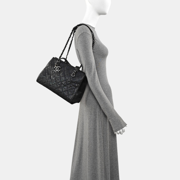 Quilted Calfskin Tote Bag Black