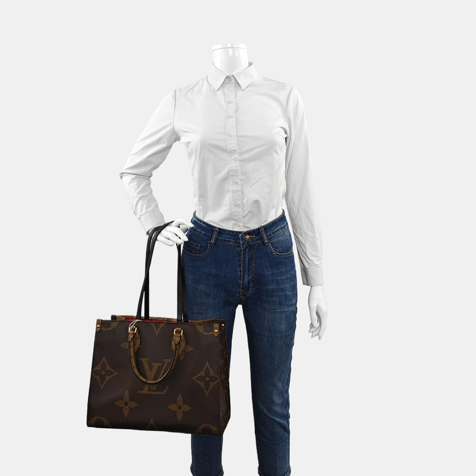 ONTHEGO MM Monogram Coated Canvas Brown