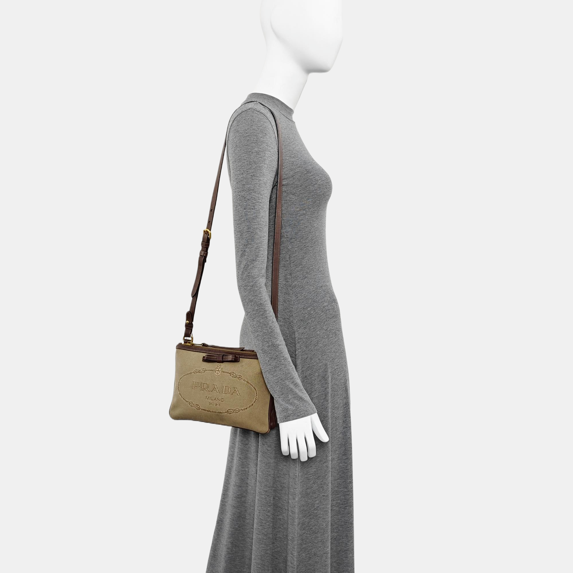 Canvas Shoulder Bag Beige